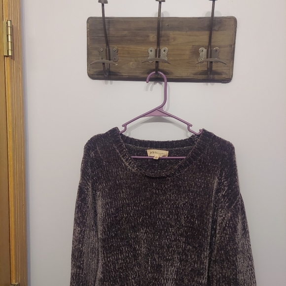 Philosophy Anthropologie Soft Fuzzy Long Sleeve Pullover Sweater Shirt Top Gray - Picture 5 of 9